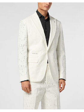 PHILIPP PLEIN PHILIPP PLEIN Marynarka 23179 Biały Regular Fit