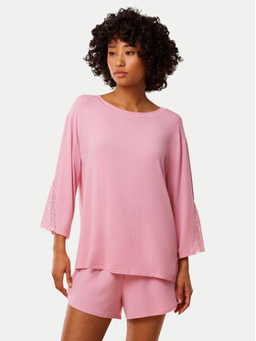 Triumph Triumph Bluzka piżamowa Aura Spotlight 10221371 Różowy Relaxed Fit