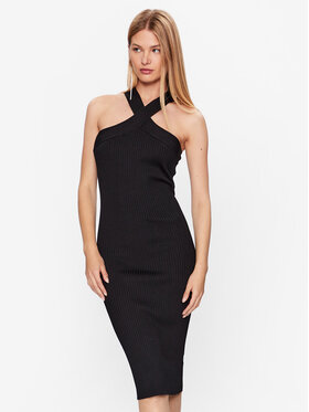DKNY DKNY Sukienka dzianinowa P3DUAJ29 Czarny Slim Fit