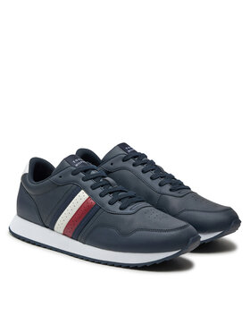 Tommy Hilfiger Superge Runner Evo Lth Mix Ess FM0FM05121 Mornarsko Modra