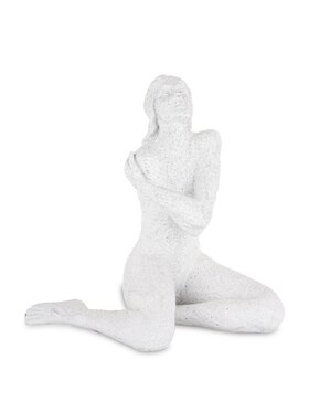 MIAhome MIAhome Figurka siedzącej kobiety 21,5x21x15 cm DONNA-3 Biały