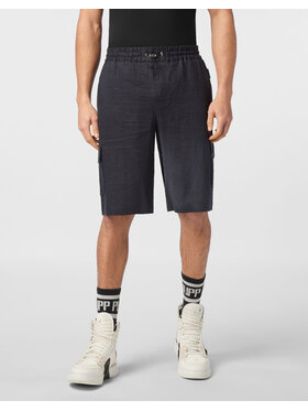 PHILIPP PLEIN PHILIPP PLEIN Šortky z materiálu 24503 Světle modrá Regular Fit