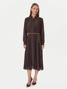MICHAEL Michael Kors MICHAEL Michael Kors Рокля тип риза MF5838A7R3 Кафяв Regular Fit