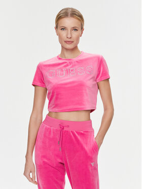 Guess Guess T-Shirt V3BI01 KBXI2 Różowy Boxy Fit