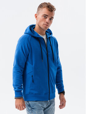 Ombre Ombre Mikina OM-SSZP-0124 Modrá Regular Fit