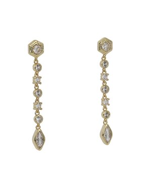Luv AJ Luv AJ Обици Stellar Bezel Drop Studs HOL22-E-SBDRS-G Златист