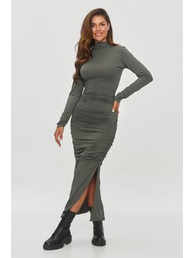 Makadamia Makadamia Sukienka wieczorowa M841 Khaki Shaped Fit