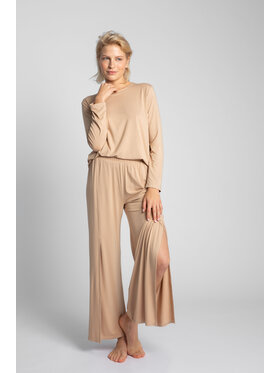 LaLupa LaLupa Spodnie piżamowe LA026 Brązowy Comfortable Fit