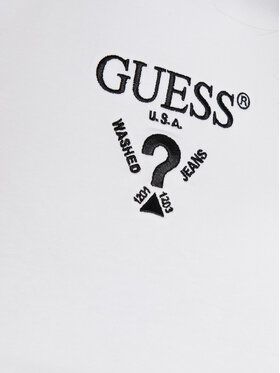 Guess Vsakodnevna Obleka V4YK02 KCDH1 Bela Slim Fit