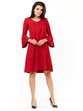 Awama Awama Vestito di maglia A207 Rosso Basic Fit