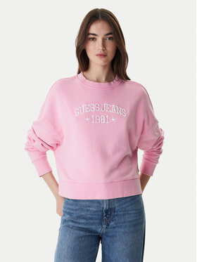 Guess Jeans Guess Jeans Pulóver W6RQ04 KCPR1 Rózsaszín Relaxed Fit