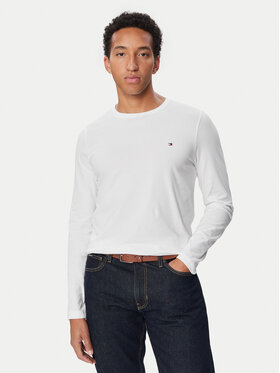 Tommy Hilfiger Tommy Hilfiger Majica z dolgimi rokavi MW0MW10804 Bela Slim Fit