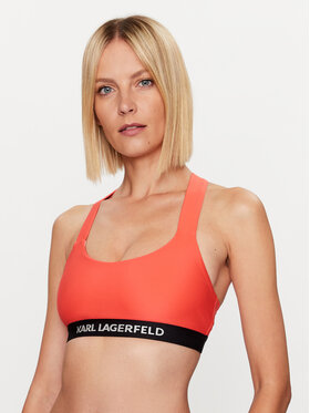KARL LAGERFELD KARL LAGERFELD Горнище на бански Logo 230W2213 Оранжев