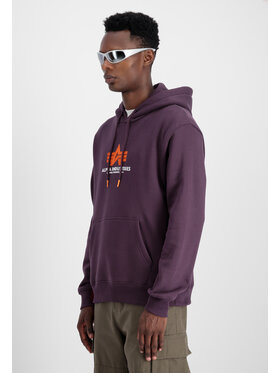 Alpha Industries Alpha Industries Bluza Basic Rubber Hoodie Fioletowy Regular Fit