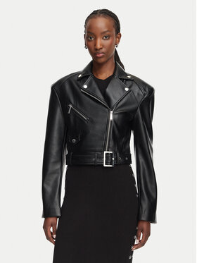 KARL LAGERFELD KARL LAGERFELD Kurtka z imitacji skóry B3W14008 Czarny Regular Fit