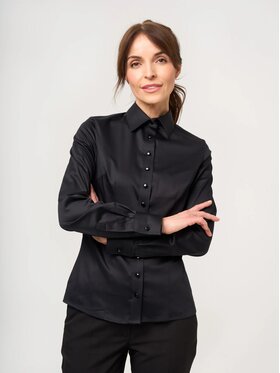 Willsoor Willsoor Koszula 61486 Czarny Slim Fit