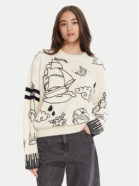 PINKO PINKO Sweter Andros 105427 A2PK Écru Regular Fit