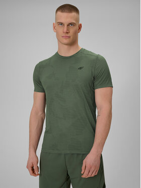 4F 4F Koszulka techniczna ATHLETIC Khaki Regular Fit