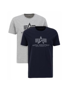Alpha Industries Alpha Industries Komplet t-shirtów AI.106524-641-XL Granatowy Basic Fit