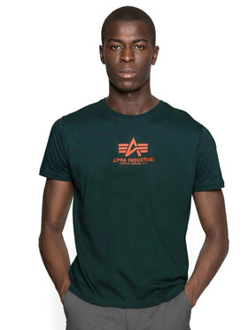 Alpha Industries Alpha Industries Tričko AI.118533-720-L Zelená Basic Fit