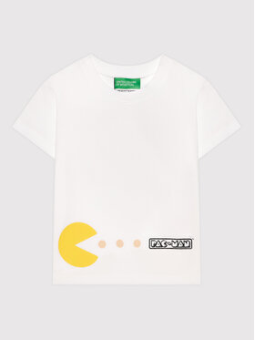 United Colors Of Benetton United Colors Of Benetton Tricou PAC-MAN 3096G102F Alb Regular Fit
