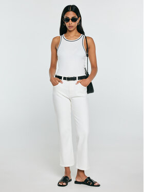 BIG STAR BIG STAR Jeansy AVRIL CROPPED Kremowy Straight Leg
