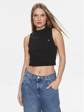 Tommy Jeans Tommy Jeans Top DW0DW17533 Schwarz Regular Fit