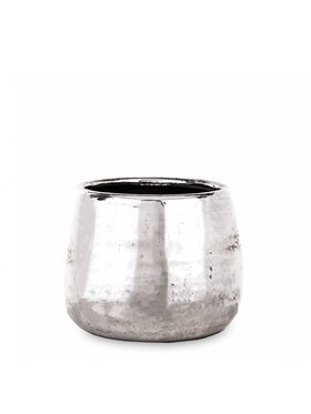 MIAhome MIAhome Osłonka na doniczkę, srebrna 12x15x15 cm KAMIONKA Srebrny