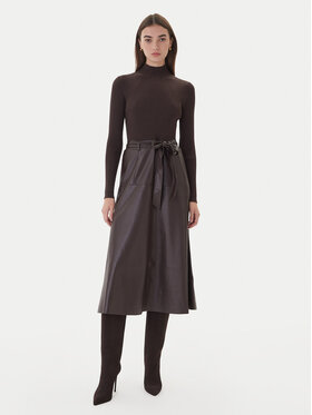 TWINSET TWINSET Úpletové šaty 252TT3560 Hnedá Slim Fit