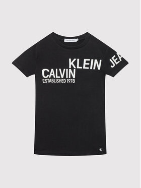 Calvin Klein Jeans Calvin Klein Jeans Každodenné šaty Hero Logo IG0IG01304 Čierna Regular Fit