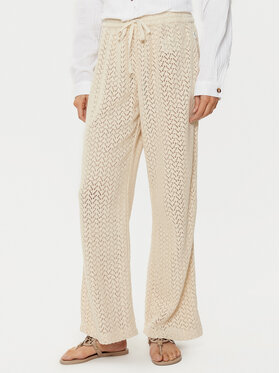 Roxy Roxy Spodnie dzianinowe Mood Moving ERJX603395 Écru Regular Fit