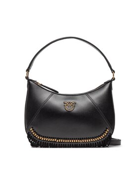 Pinko Pinko Handtasche Half Moon Mini Framed Fringes AI 22-23 PLTT 1P22T5 A03Q Schwarz