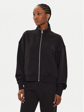 Calvin Klein Jeans Calvin Klein Jeans Sweatshirt Satin Applique J20J223922 Schwarz Relaxed Fit