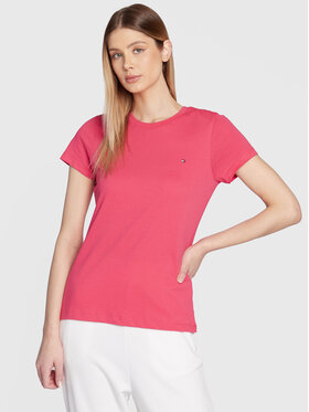 Tommy Hilfiger Tommy Hilfiger T-Shirt New Crew WW0WW27735 Różowy Regular Fit