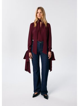 MARI PRETI MARI PRETI Bluzka Luna Bordowy Regular Fit