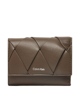 Calvin Klein Calvin Klein Moteriška piniginė Ck Woven Small Trifold K60K612953 Chaki