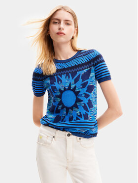 Desigual Desigual T-Shirt Sun Blue 24SWTK74 Niebieski Regular Fit