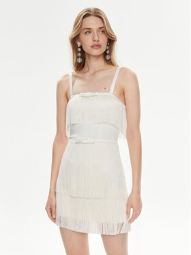 Elisabetta Franchi Elisabetta Franchi Φόρεμα κοκτέιλ AB-635-42E2 Λευκό Regular Fit