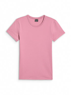 4F 4F T-Shirt BASIC+ Różowy jasny Slim Fit