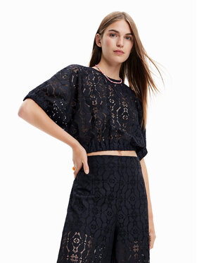Desigual Desigual Bluzka Lucca 23SWBW01 Czarny Relaxed Fit