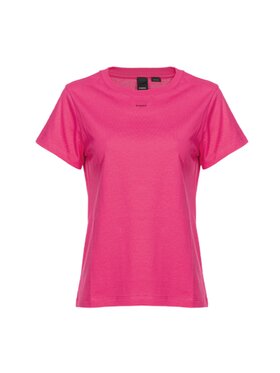 Pinko Pinko T-Shirt T-SHIRT DAMSKI Z MAŁYM LOGO BASICO Różowy Regular Fit