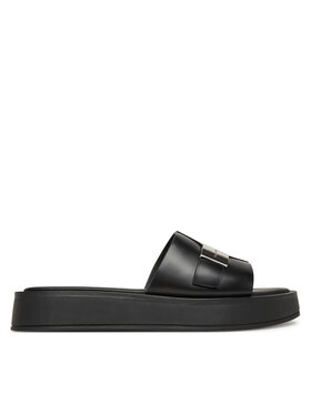 Calvin Klein Calvin Klein Šľapky Flatform Slide W/Ck Hw - Lth HW0HW02368 Čierna