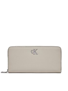 Calvin Klein Jeans Calvin Klein Jeans Veľká dámska peňaženka Minimal Monogram Zip Around K60K611269 Écru
