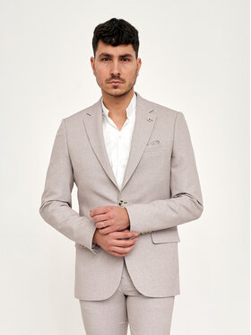 VILLARO VILLARO Marynarka MAR707 Beżowy Slim Fit
