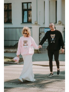 Bejbi Story Bejbi Story Bluza Bluza oversize Mr. & Mrs. Teddy Różowy Oversize