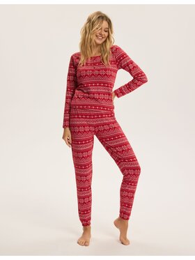 Esotiq Esotiq Piżama 43955 Czerwony Regular Fit