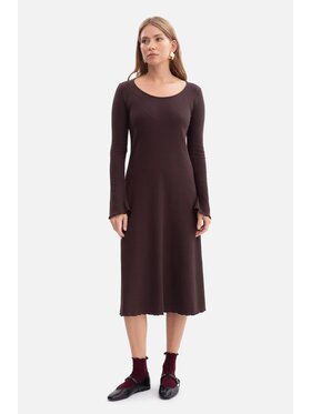 BeWear BeWear Sukienka dzianinowa b308 Brązowy Baggy Fit