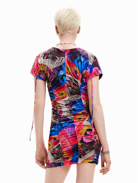 Desigual Vsakodnevna Obleka Dijon 23SWVK45 Pisana Slim Fit