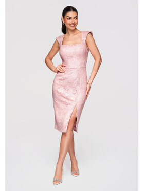 Ombre Ombre Sukienka wieczorowa LA-OM-DLR293 Różowy jasny Slim Fit