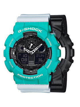 Casio Casio Zegarek SET GA-100-1A1ER + BEZEL 10410475 + PASEK 10527469 Biały
